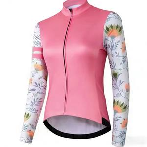 Jersey de Ciclismo de Manga Larga con Cierre Completo, Ligero, Transpirable, Resistente al Viento, Estampado en Varios Colores, de Alta Calidad y en Oferta para Ciclistas - Product Image 1