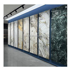 Venta al por mayor de azulejos de porcelana para suelo patrón continuo pared grande luz personalizada paneles de <span class=keywords><strong>roca</strong></span> de lujo mármol azul piedra sinterizada - Product Image 2