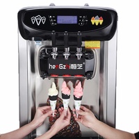 Machine à crème glacée HENGZHI, 3 saveurs, machine à crème glacée molle commerciale