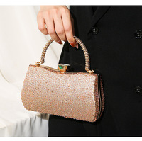 Tas Clutch Malam Hari Dekorasi Berlian Imitasi Hijau Zamrud Klasik Elegan, Dompet Wanita dengan Kunci Berlian, Tas Prom Mewah Batu Permata