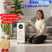 Baterai Penyimpanan Energi Surya PV OEM 48V LiFePO4 410Ah/628Ah 20kWh 10-20kW Layar Sentuh Komunikasi CAN Proteksi IP54 Rumah