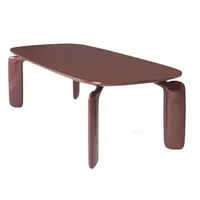 Table à manger ovale en bois massif, OEM ODM, taille personnalisée, peinture bordeaux, fabricant et fournisseur de bureaux de conférence pour la maison et la cuisine, vente en gros