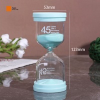 Mini horloge de jeu de société en plastique, 45 sableuses de brossage, vert, rose, coloré, en verre, horloge, horloge, minuterie en verre, fournisseur chinois