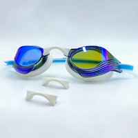 Lunettes de natation pour adultes avec protection UV, verres électro-plaqués, étanches, anti-buée, en silicone, pour la course
