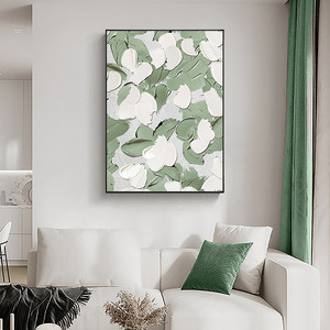 Moderne Wandkunst Malerei Geometrisches Abstraktes Dekoratives Gemälde für Wohnzimmer Sofa Hintergrundwand Minimalistischer Moderner Stil Grün - Product Image 4