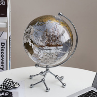 Nouvelle carte du monde accessoires décoratifs en plastique de bureau ornement de globe transparent
