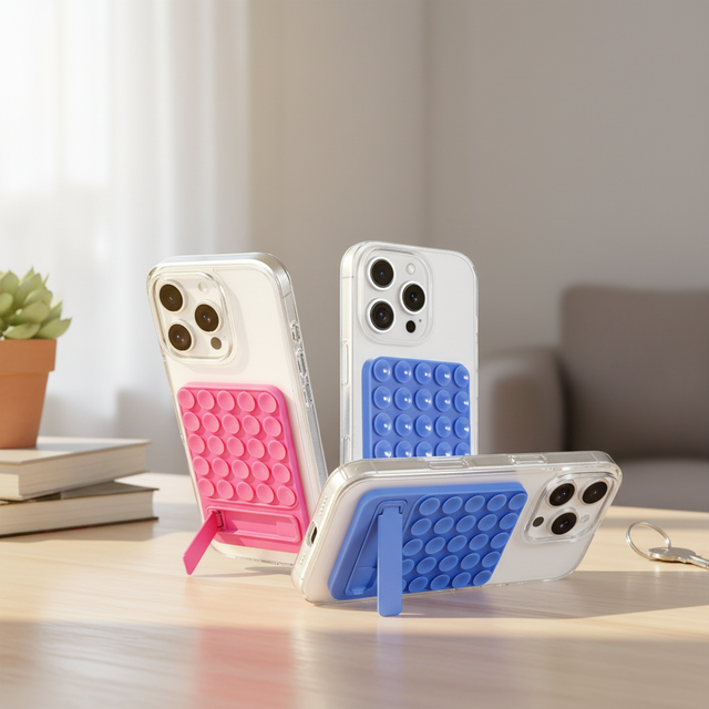 Durable 25-Cup Anti-Slip Back Sticky Silicone Suction Cup Waterproof Hands-Free Phone Holder Accessories