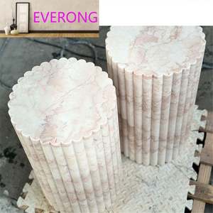 2023 Offre Spéciale Design Rond Restaurant Restauration Rapide <span class=keywords><strong>À</strong></span> Manger Café Marbre Bistro Rose Crème Rose Table En Pierre Pour Restaurant - Product Image 2