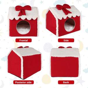 Noël chat <span class=keywords><strong>lit</strong></span> grotte nid maison chaton <span class=keywords><strong>cabane</strong></span> cachette pour petit chien ou lapin - Product Image 5