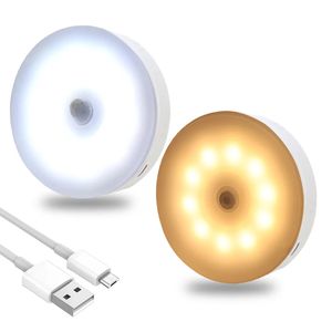 キッチンキャビネット用の調整可能な明るさと小さなモーションセンサーを備えた新しい到着スマートホームライト10 LEDラウンドナイトライト - Product Image 3