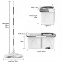Ensemble de seau essoreur à double compartiment pour séparation eau propre/sale et nettoyage mains libres, idéal pour le nettoyage des sols domestiques