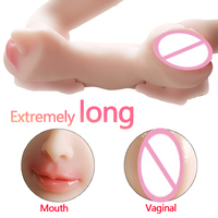 YAQU Masturbador Masculino de Doble Cabeza y Doble Uso, Peso Neto 580g, TPE Realista, Simulador de Vagina y Boca, Pocket Pussy