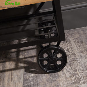 Chariot industriel à 4 étagères VINO WT231, présentoir de vente au détail avec finition vernie, montage facile, unités de rangement - Product Image 5