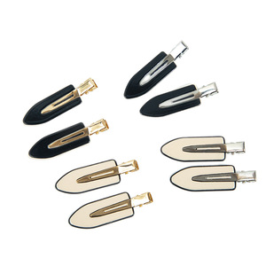 Pince à cheveux double couche en acétate noir et blanc, sans couture, pour franges, pour femme, usage quotidien, été 2024 - Product Image 3