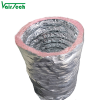 Conduit flexible R6 R8 pour HVAC, en aluminium, isolé en fibre de verre, conduit d'air flexible