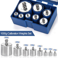1000g poids d'étalonnage Gram précision balance en acier Kit de poids d'étalonnage ensemble pince à épiler balance numérique balance de laboratoire
