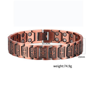 Bracelet magnétique en cuivre pur à 100 %, bracelet magnétique ajustable pour la santé, bracelets magnétiques pour hommes pour l'équilibre - Product Image 2