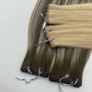 Extensiones de Cabello Ruso Invisible de Puntas Gruesas, Cabello Humano 100% Virgen Doble Trama Sin Procesar, 100g, <span class=keywords><strong>Balayage</strong></span>, Volumen, Trama - Product Image 4