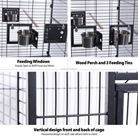 61 pouces 2 en 1 grand plan de jeu perroquet chinchilla Finch Cage ara Conure Cockatiel cacatoès maison pour animaux de compagnie support roulant cage à oiseaux en fer