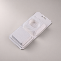 100% Biodegradable Sugarcane Bagasse Molded Pulp Bluetooth Headset Packaging Insert Tray untuk Produk Elektronik