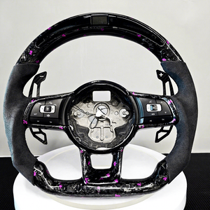 Para Volkswagen 2012-2019 Golf R-Line GTI GTS <span class=keywords><strong>GLI</strong></span> Mk7 GTE GTD CC <span class=keywords><strong>Polo</strong></span> modelo forjado fibra de carbono gamuza LED volante - Product Image 1
