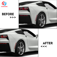 Ailerons de fenêtre arrière en ABS pour Chevrolet Corvette C7 2014-2019 Noir brillant Style GT Sport Pare-soleil