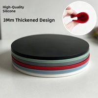Sous-verre de cuisine isolant en silicone, style nordique 2D/3D, diamètre 10 cm, épaisseur 3 mm, imprimé UV, couleur personnalisée, vente en gros OEM