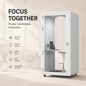 Cabina Telefónica Insonorizada Móvil para Oficina, Sala de Reuniones Pequeña para Varias Personas, Vidrio a Prueba de Explosiones, Personalizable, Estudio Interior Silencioso - Product Image 4