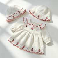 Vente en gros de dentelle en coton blanc de 10 cm avec bordure rouge, dentelle à volants, broderie de fraises pour la décoration de vêtements pour bébés et jupes