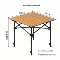 Klappbarer, verstellbarer Outdoor-Eierrolltisch, quadratischer Tisch für Camping, Marktstände und Picknicks mit Leinenbezug