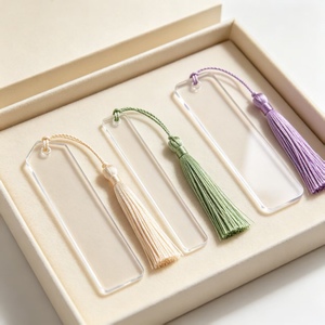 Customized Reusable UV Printed <strong>clear</strong> Acrylic Alphabet <strong>Bookmarks</strong> with Soft Tassels, Ideal for Reading Marking, Business Gifts - Product Image 2