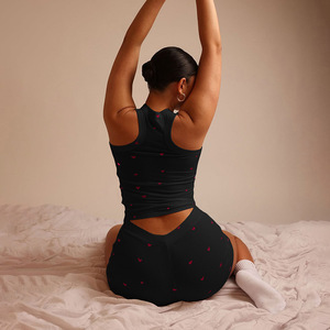 Conjunto de 2 Piezas de Top sin Mangas y Pantalones Cortos Estilo Lounge, Moda - Product Image 6