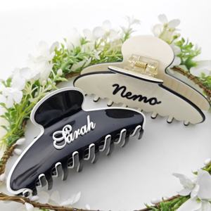 Sheshares personalizado nombre sólido color acetato pinza de pelo para mujeres - Product Image 3