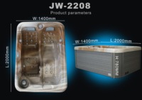 2 Spas de jardin autoportants 2*1.4m pour hôtel, baignoire de massage avec système Balboa et 42 jets, bain à remous extérieur JW-2208