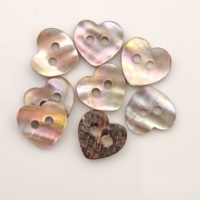 Boutons en coquille d'ormeau en forme de cœur en gros, boutons en coquille naturelle à l'éclat nacré pour chemises, robes, vestes, fournisseurs de vêtements
