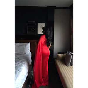 Robe de soirée longue Fleur de grenade avec ceinture, silhouette robe de bal taille empire, taille XS, pour invitée de mariage - Product Image 1