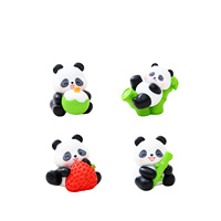 Figurine de panda en PVC, accessoire décoratif, petite, avec pousses de bambou, ornement de bureau MYD2026110, à partir de 7 ans, emballage d'origine