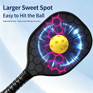 Ensemble de raquettes de pickleball en fibre de verre à noyau épais haute performance, 2 raquettes, 2 balles intérieures, 2 balles extérieures, avec sac de transport - Product Image 3