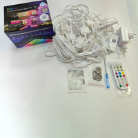 Sistema de Iluminación LED Dinámico RGBIC SMD5249 para Exteriores, DC24V, Permanente, IP67 Impermeable, Control por Aplicación, Iluminación de Puntos de Píxeles para Aleros y Techos