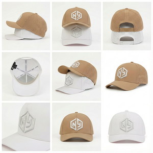 Custom Breathable Laser Cut Perforated Holes Waterproof <strong>Quick</strong> <strong>Dry</strong> Fabric 3D Embroidery Logo Performance Sport Golf <strong>Cap</strong> - Product Image 3