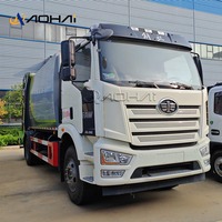 Camion à ordures de transmission manuelle de compacteur diesel de haute qualité de FAW 4x2 240HP 15Ton avec le moteur de pompe de moteur de composants de noyau
