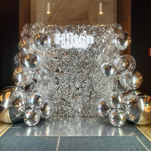 Alfombra de pasillo LEDA Silver Mirror, alfombra de espejo para eventos de boda, decoración de suelo para bodas - Product Image 3