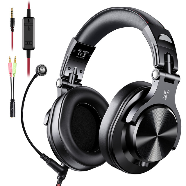 Wired DJ Headphones Over Ear 40mm Driver 3.5mm Dual Jack Foldable Studio Monitor Recording Headphones with Microphone Wholesale