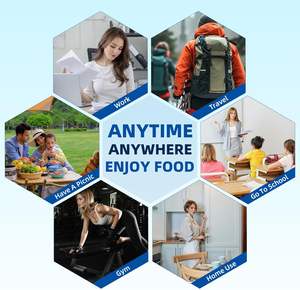 Venta al por mayor de dos compartimentos de silicona reutilizable alimentos Snack contenedores salsa condimento Snackle <span class=keywords><strong>caja</strong></span> de almacenamiento contenedor con cuchara - Product Image 6