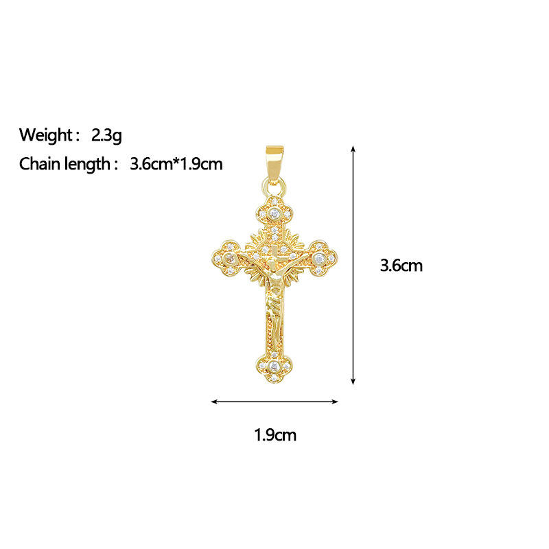 Pendentif DZF205 [Cuivre légèrement incrusté de véritables g]