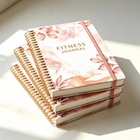 Carnet à spirales personnalisé avec couverture en PU multicolore, format A5, titre en feuille d'or, bande élastique, pages intérieures personnalisées pour journal, papeterie