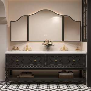 New French Touch Matte Waterproof Environmentally Friendly Large Capacity Modern French Bath Cabinet <b>Mirror</b> - Product Image 3