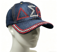 Casquette de baseball en jean personnalisée avec strass, pour femme, tendance, pour l'extérieur et les voyages, avec strass brillants