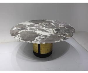 Meubles de restaurant vintage médiévaux, <span class=keywords><strong>table</strong></span> ronde <span class=keywords><strong>à</strong></span> <span class=keywords><strong>manger</strong></span> avec plateau en marbre, acier inoxydable de haute qualité, meubles de <span class=keywords><strong>salle</strong></span> <span class=keywords><strong>à</strong></span> <span class=keywords><strong>manger</strong></span> de villa - Product Image 5