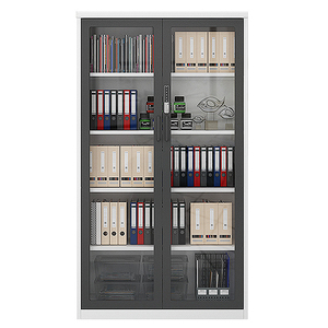 كتاب للتخزين من الصلب بأرفف معدنية وباب زجاجي من المصنع 1800*1000*400 - Product Image 1
